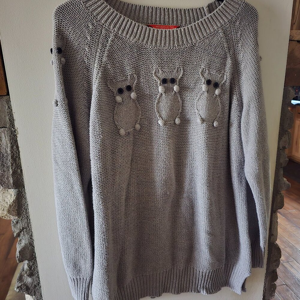 Modcloth Grey Mouse Sweater Large